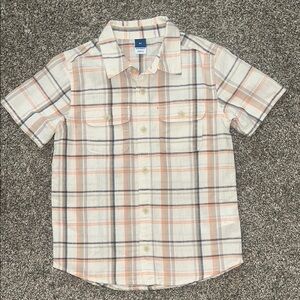 Old Navy Cream and Orange Button Down Shirt